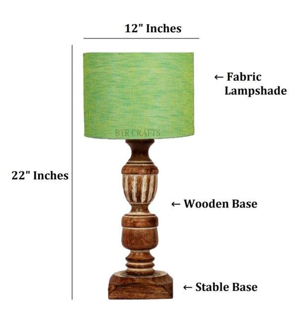 Rustic Wooden Table Lamp Suitable For Bedroom Office And Living Room, Pack Of 1(Complete Set) - Image 4