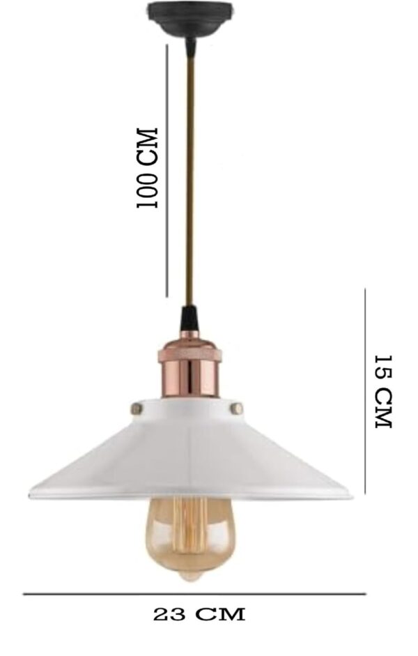 Hanging Light, E27 Antique Home Decor Hanging Lights for Home Decoration, Pendant Light, Pack of 1 White(Copper) - Image 5
