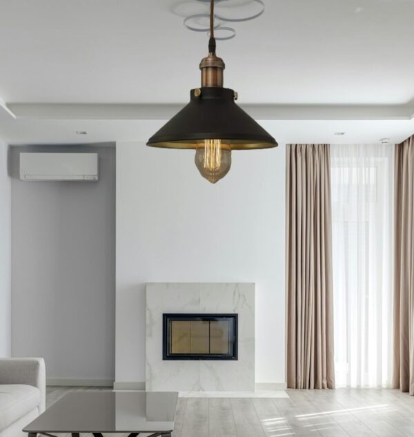 Hanging Light, E27 Antique Home Decor Hanging Lights for Home Decoration, Pendant Light, Pack of 1 Black(Bronze) - Image 2