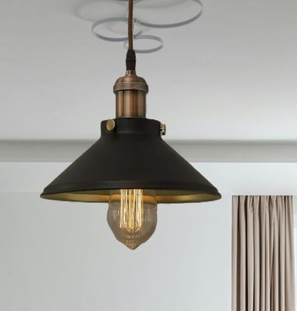 Hanging Light, E27 Antique Home Decor Hanging Lights for Home Decoration, Pendant Light, Pack of 1 Black(Bronze)