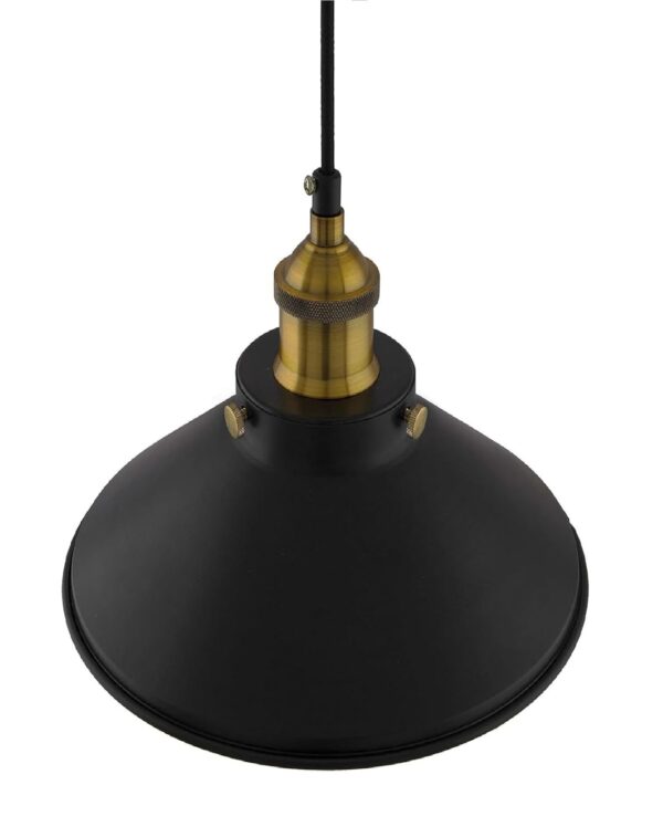 Hanging Light, E27 Antique Home Decor Hanging Lights for Home Decoration, Pendant Light, Pack of 1 Black(Gold) - Image 5