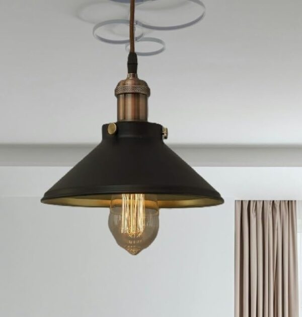 Hanging Light, E27 Antique Home Decor Hanging Lights for Home Decoration, Pendant Light, Pack of 1 Black(Copper)