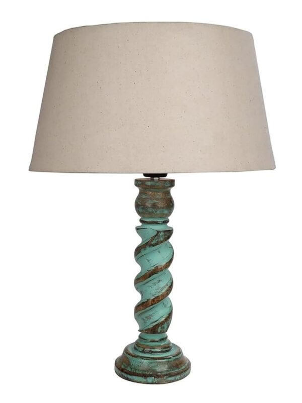 Rustic Wooden Table lamp for Home Decor, Living Room, Bedroom, Office, Farmhouse Entryway & Hallway Lamp, Pack of 2 (Twister Algae) - Image 3