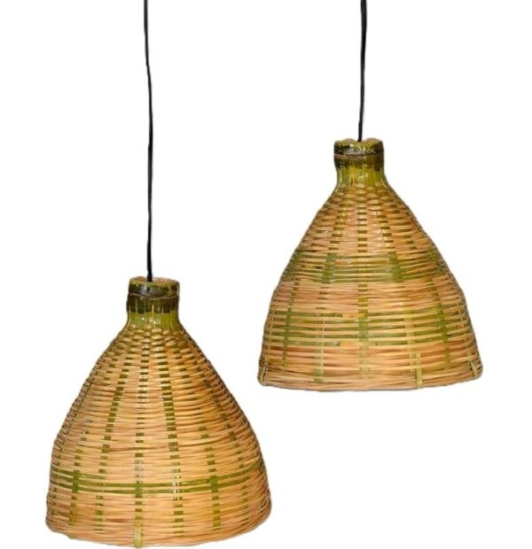 Cupola Hanging/Pendant Light, Bamboo Shade, Bulb Included(Set of 2) - Image 5