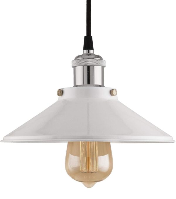 Hanging Light, E27 Antique Home Decor Hanging Lights for Home Decoration, Pendant Light, Pack of 1 White(Silver) - Image 4
