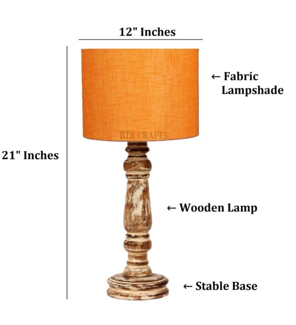 Retro Wooden Table Lamp Suitable For Bedroom Office And Living Room, Pack Of 1(Complete Set) - Image 3
