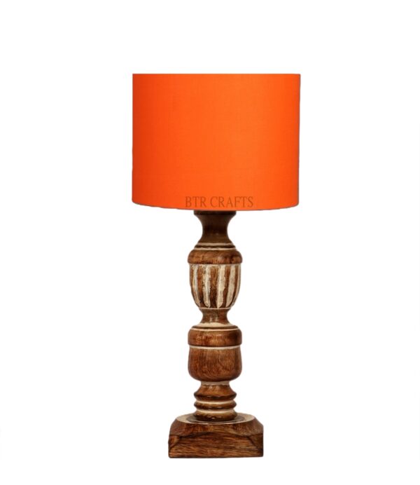 Rustic Wooden Table Lamp Suitable For Bedroom Office And Living Room, Pack Of 1(Complete Set) - Image 3