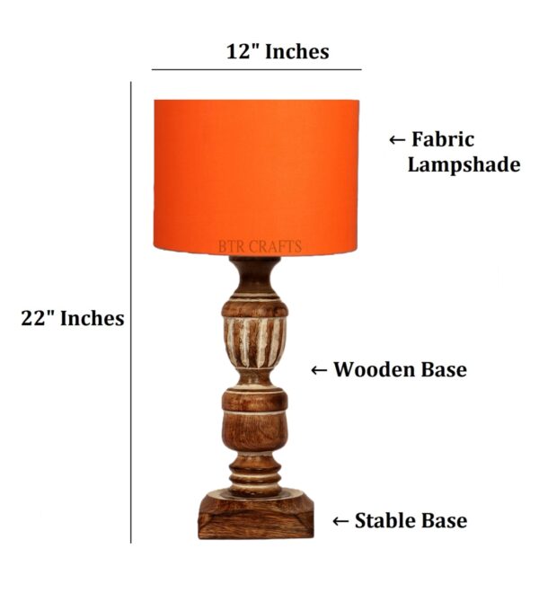 Rustic Wooden Table Lamp Suitable For Bedroom Office And Living Room, Pack Of 1(Complete Set) - Image 4
