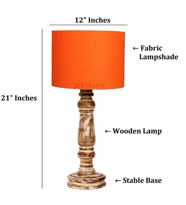 Retro Wooden Table Lamp Suitable For Bedroom Office And Living Room, Pack Of 1(Complete Set) - Image 3