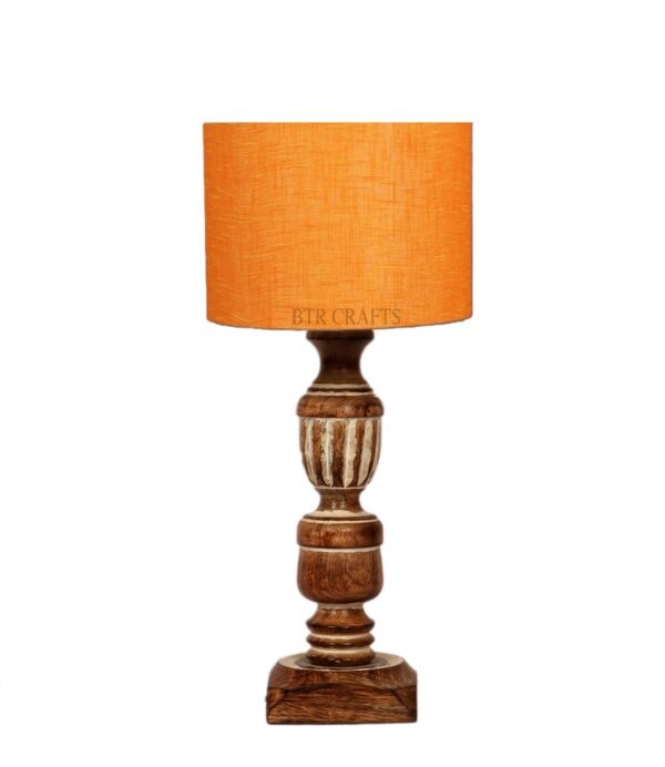 Rustic Wooden Table Lamp Suitable For Bedroom Office And Living Room, Pack Of 1(Complete Set) - Image 3