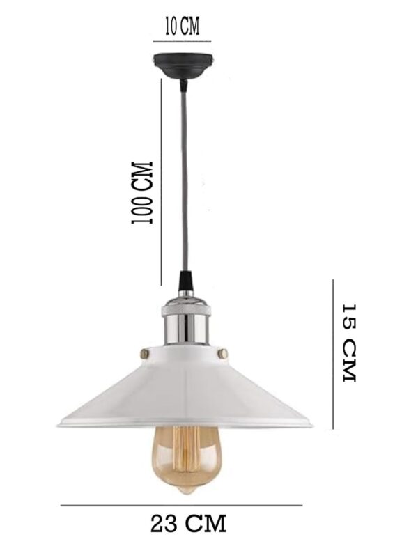 Hanging Light, E27 Antique Home Decor Hanging Lights for Home Decoration, Pendant Light, Pack of 1 White(Silver) - Image 5