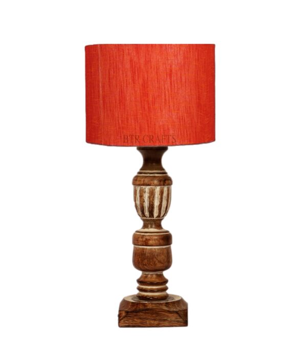 Rustic Wooden Table Lamp Suitable For Bedroom Office And Living Room, Pack Of 1(Complete Set) - Image 4