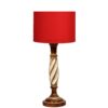 Twister Wooden Table Lamp, Side Table lamp for Bedroom, Night Table lamp Complete Set-(Red) - Image 5
