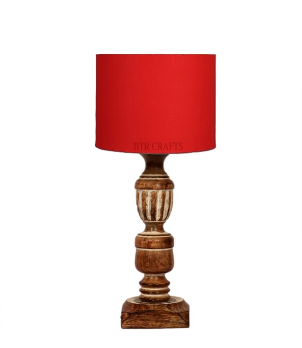 Rustic Wooden Table Lamp Suitable For Bedroom Office And Living Room, Pack Of 1(Complete Set) - Image 3