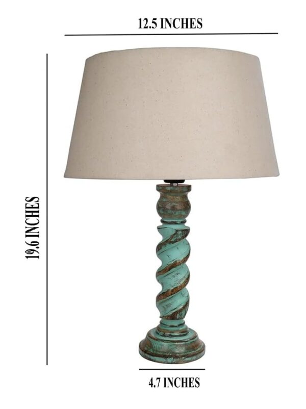 Rustic Wooden Table lamp for Home Decor, Living Room, Bedroom, Office, Farmhouse Entryway & Hallway Lamp, Pack of 2 (Twister Algae) - Image 4