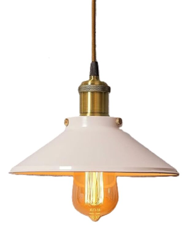 Hanging Light, E27 Antique Home Decor Hanging Lights for Home Decoration, Pendant Light, Pack of 1 White(Gold) - Image 5