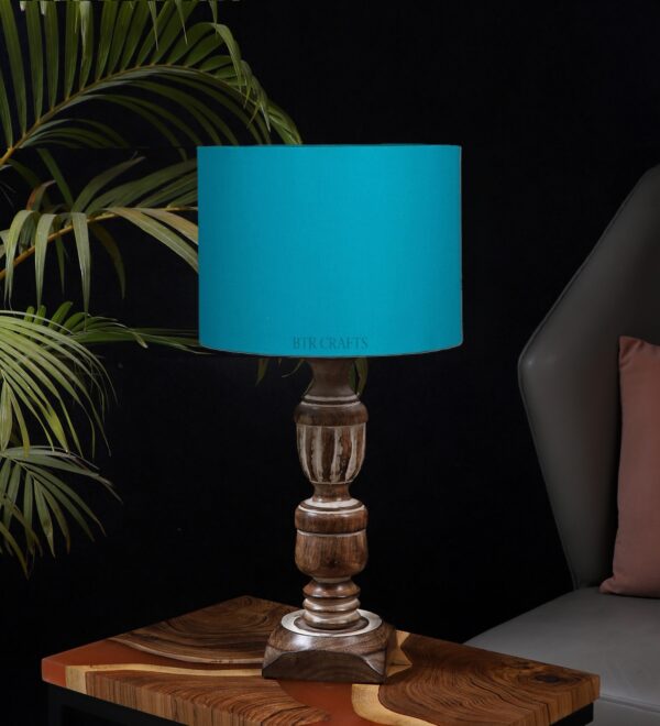 Rustic Wooden Table Lamp Suitable For Bedroom Office And Living Room, Pack Of 1(Complete Set) - Image 2