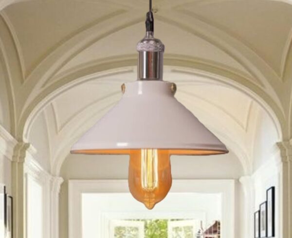 Hanging Light, E27 Antique Home Decor Hanging Lights for Home Decoration, Pendant Light, Pack of 1 White(Silver)