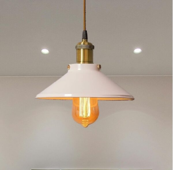Hanging Light, E27 Antique Home Decor Hanging Lights for Home Decoration, Pendant Light, Pack of 1 White(Gold)