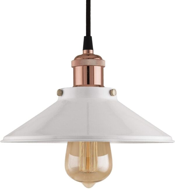 Hanging Light, E27 Antique Home Decor Hanging Lights for Home Decoration, Pendant Light, Pack of 1 White(Copper) - Image 4
