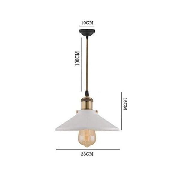 Hanging Light, E27 Antique Home Decor Hanging Lights for Home Decoration, Pendant Light, Pack of 1 White(Gold) - Image 4