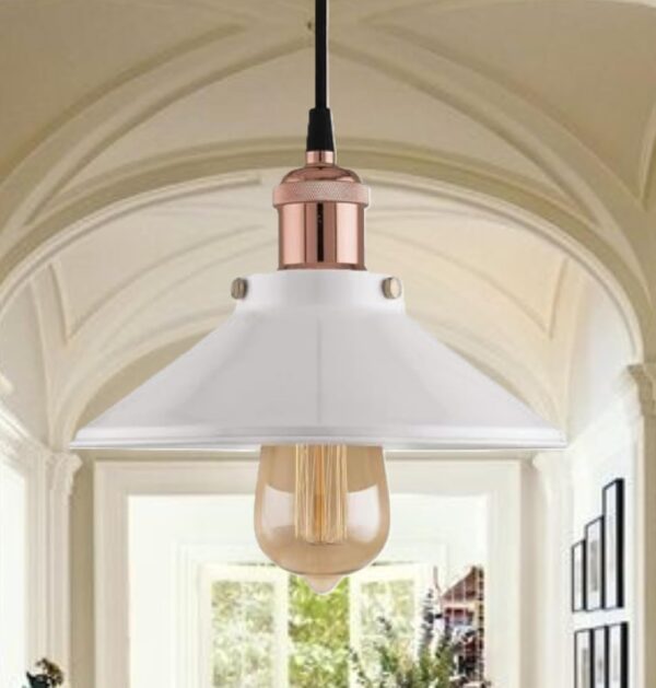 Hanging Light, E27 Antique Home Decor Hanging Lights for Home Decoration, Pendant Light, Pack of 1 White(Copper)