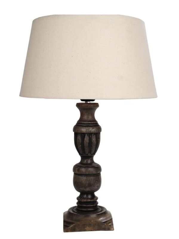 Rustic Wooden Table lamp for Home Decor, Living Room, Bedroom, Office, Farmhouse Entryway & Hallway Lamp, Pack of 2 (Antique Black Trophy) - Image 2