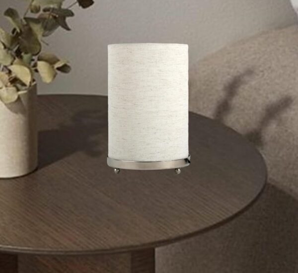 Small Round Table Lamp with Attached Metal Stand for Bedside, Study Table, Home Décor (Flex-texture) - Image 2