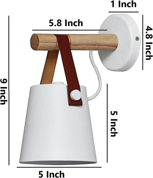 Elegant Wall Lamp, Indoor Light Fixture Wall Sconce Lamp Wooden Lighting Fixture Decorative Wall Light for Home, Living Room, EntryWay,Restaurant(White) - Image 6