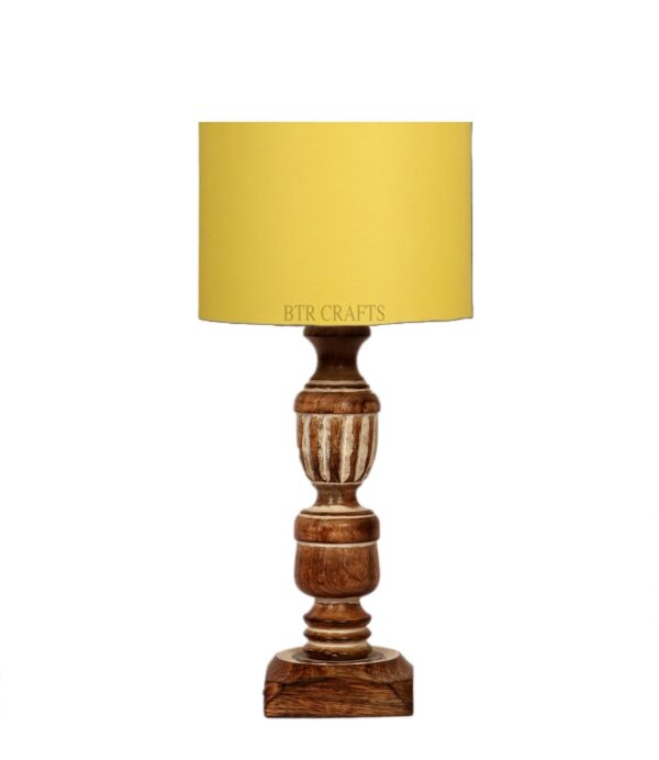 Rustic Wooden Table Lamp Suitable For Bedroom Office And Living Room, Pack Of 1(Complete Set) - Image 3