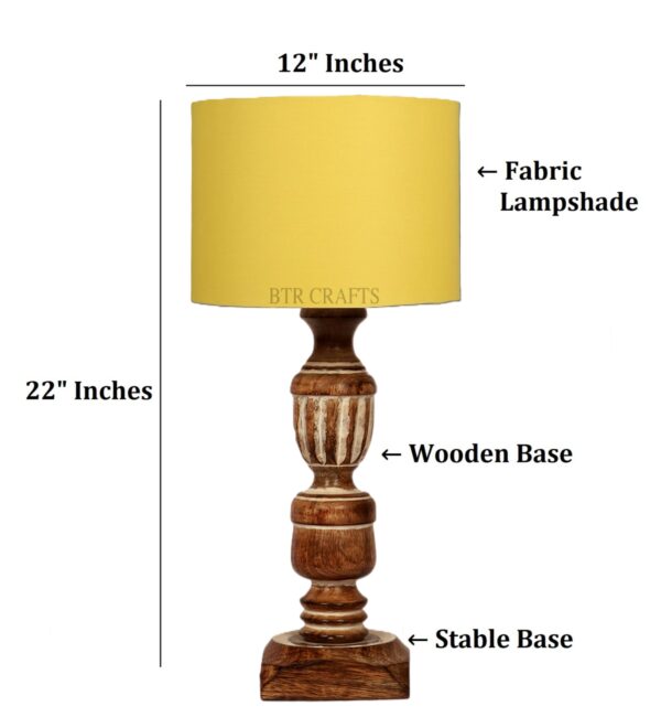 Rustic Wooden Table Lamp Suitable For Bedroom Office And Living Room, Pack Of 1(Complete Set) - Image 4