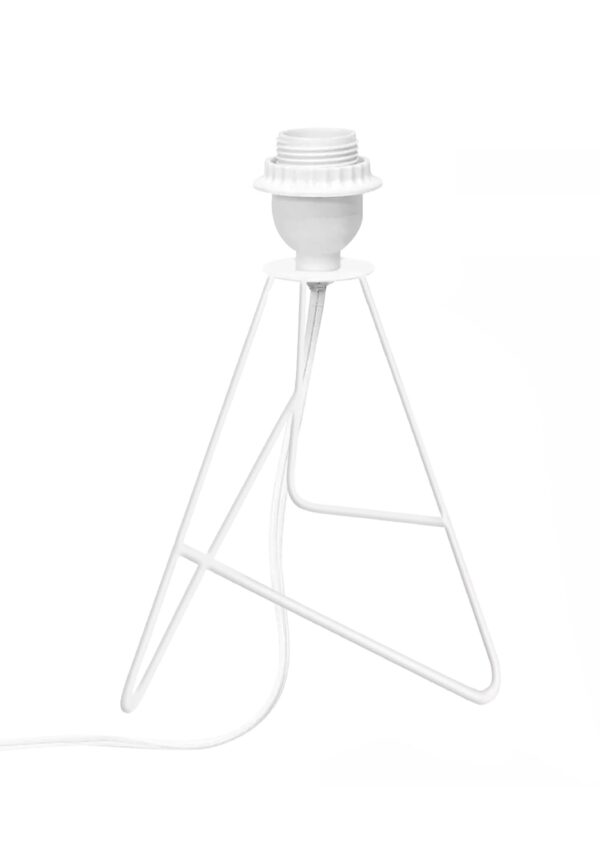 Modern Table Lamp with Iron Tripod Base and Pleated Fabric Shade – Warm Light for Bedroom, Living Room, or Study Desk(Off-White) - Image 5
