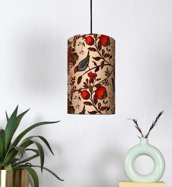 BTR Crafts Decorative Cylinder Pendant Lamp with Bird Print Shade – Modern Fabric Hanging Light for Home Interiors - Image 3