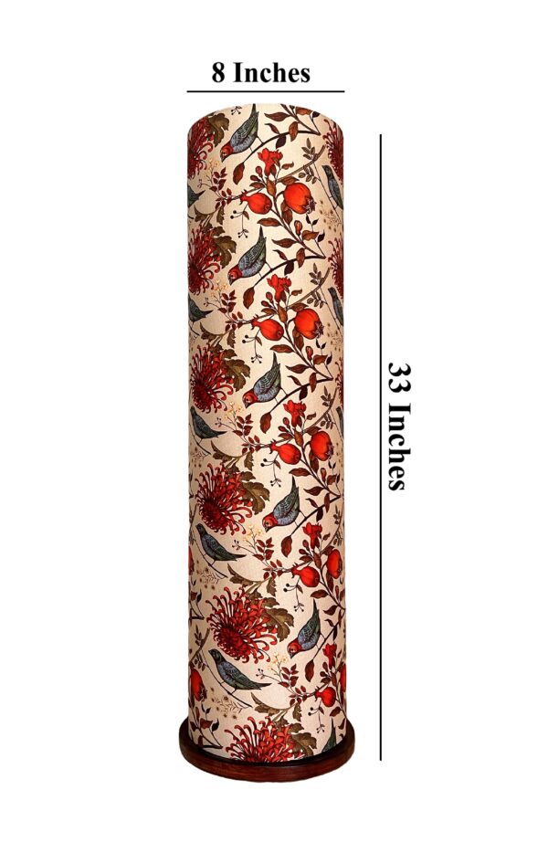 Wooden Base Cylinder Shape Corner Decorative Floor Lamp, Bird Shade- Pack Of 1 - Image 4