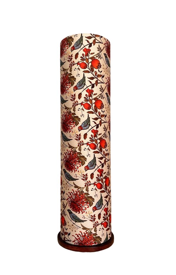 Wooden Base Cylinder Shape Corner Decorative Floor Lamp, Bird Shade- Pack Of 1 - Image 2