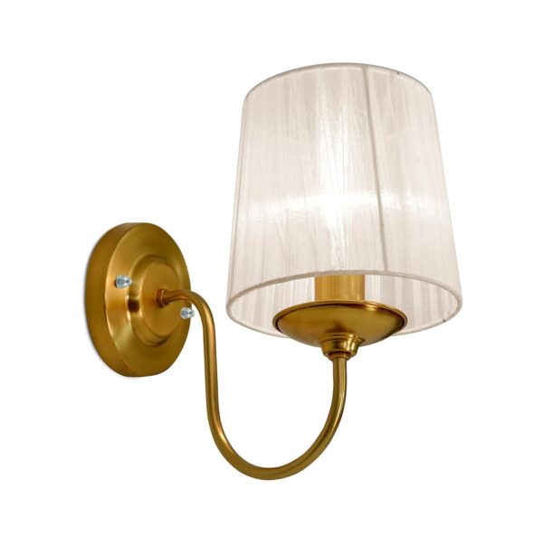 Modern Wall Sconce with Pleated Shade – Minimalist Wall Lamp for Bedroom, Hallway & Living Room Decor - White Gold (Pack of 1) - Image 6