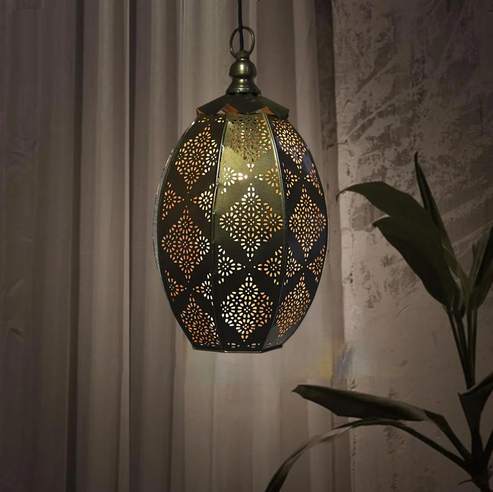 Turkish Moroccan Crescent Mosaic Pendant Lamp – Vintage Arabian Hanging Lantern – Handmade Oriental Home Decor & Gift, Vintage Antique Look
