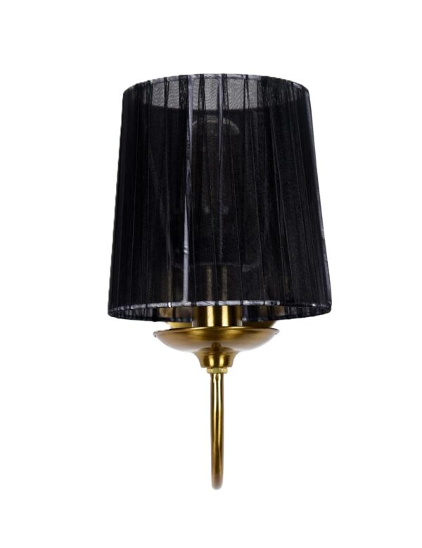 Modern Wall Sconce with Pleated Shade – Minimalist Wall Lamp for Bedroom, Hallway & Living Room Decor - Black (Pack of 1) - Image 3