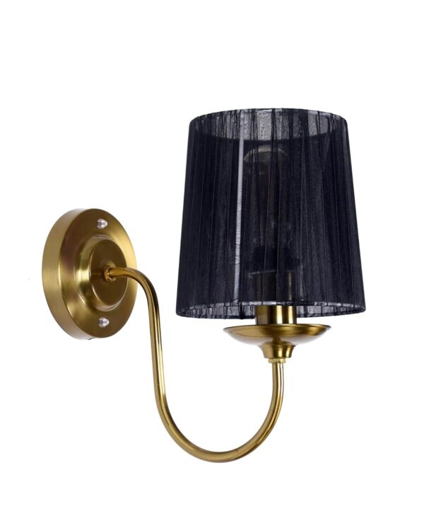 Modern Wall Sconce with Pleated Shade – Minimalist Wall Lamp for Bedroom, Hallway & Living Room Decor - Black (Pack of 1) - Image 5