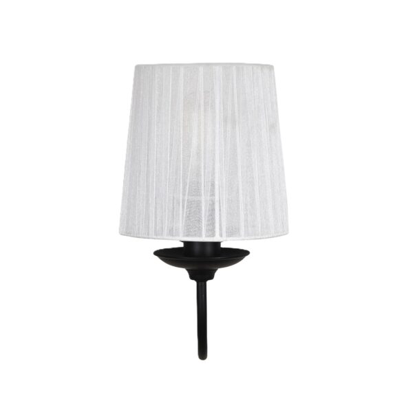 Modern Wall Sconce with Pleated Shade – Minimalist Wall Lamp for Bedroom, Hallway & Living Room Decor - White (Pack of 1) - Image 4