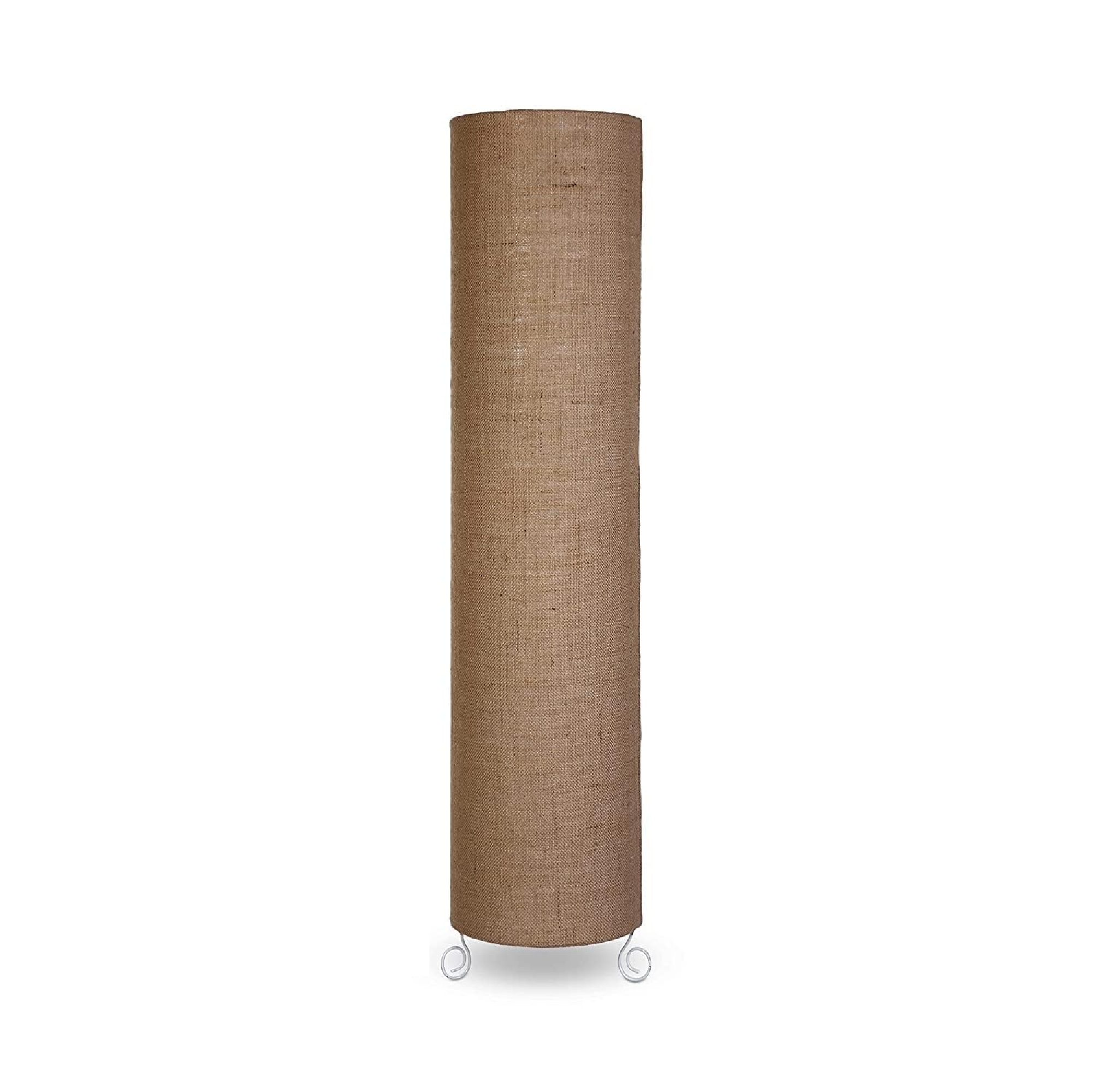 Cylinder Shape Floor Lamp with Metal Base – Modern Corner Light (NATURAL JUTE) - Image 4