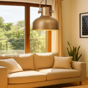 Modern Industrial Metal Pendant Light – Rustic Hanging Ceiling Lamp for Kitchen Island, Dining Room, Living Room & Entryway Decor (Dome)