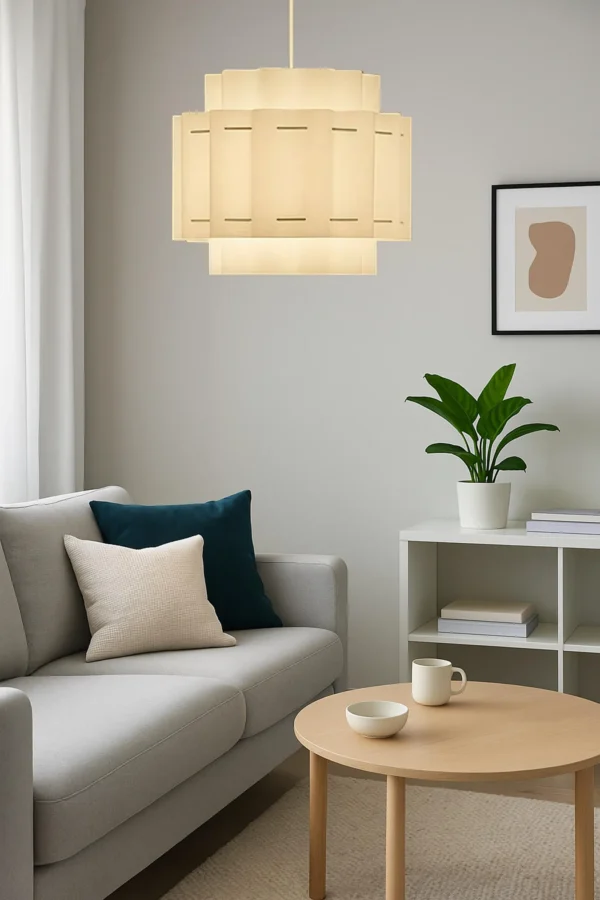 Scandinavian Wavy Fabric Pendant Light – Modern Ceiling Lamp for Bedroom, Dining Room, Japandi or Minimalist Decor - Image 2