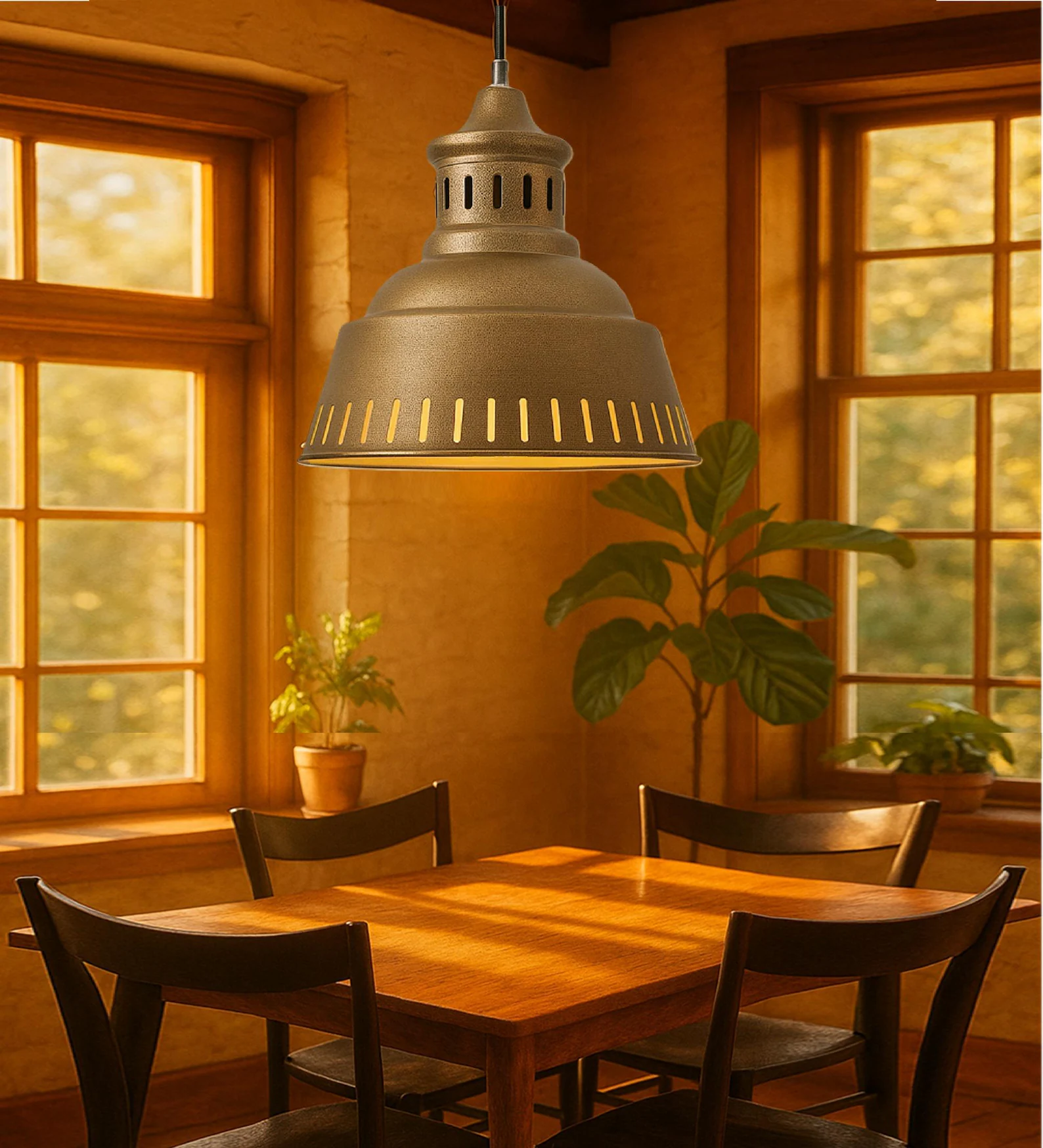 Modern Industrial Metal Pendant Light – Rustic Hanging Ceiling Lamp for Kitchen Island, Dining Room, Living Room & Entryway Decor