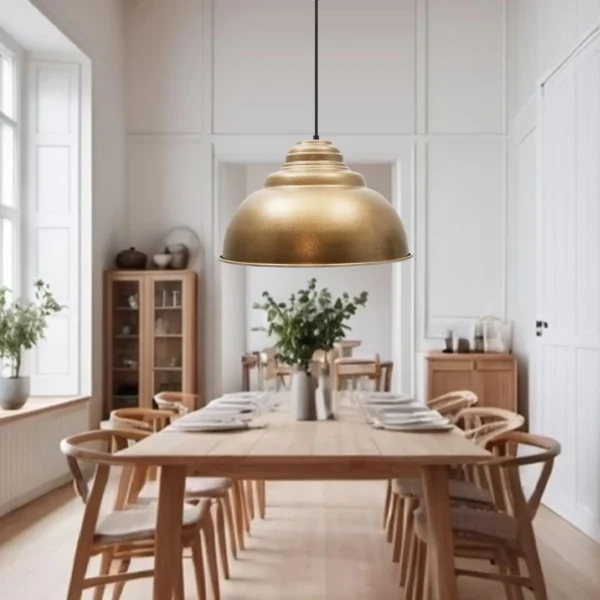 Modern Industrial Metal Pendant Light – Rustic Hanging Ceiling Lamp for Kitchen Island, Dining Room, Living Room & Entryway Decor(Barn Dome) - Image 2
