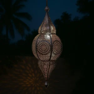 Turkish Moroccan Crescent Mosaic Pendant Lamp – Vintage Arabian Hanging Lantern – Handmade Oriental Home Lantern & Gift, Vintage Antique