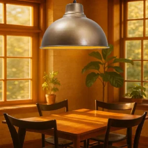 Modern Industrial Metal Pendant Light – Rustic Hanging Ceiling Lamp for Kitchen Island, Dining Room, Living Room, or Entryway Décor
