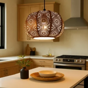 Moroccan Mosaic Hanging Lamp – Turkish Arabian Crescent Pendant Light – Vintage Antique Look Lantern for Home Decor & Gifts, Turkish Arabian