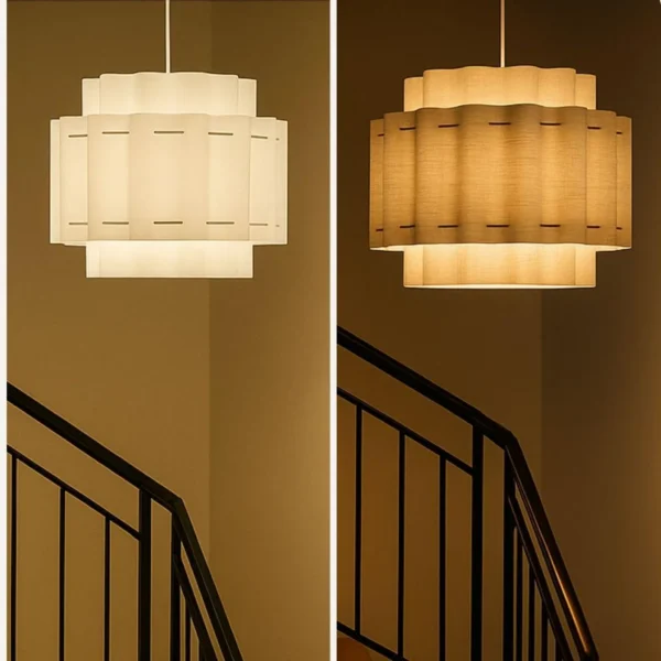 Scandinavian Wavy Fabric Pendant Light – Modern Ceiling Lamp for Bedroom, Dining Room, Japandi or Minimalist Decor - Image 7