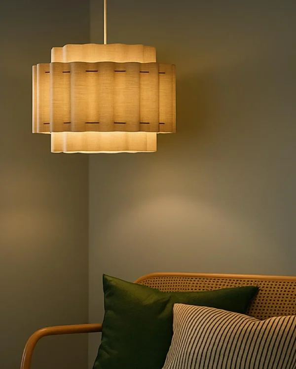 Scandinavian Wavy Fabric Pendant Light – Modern Ceiling Lamp for Bedroom, Dining Room, Japandi or Minimalist Decor - Image 8
